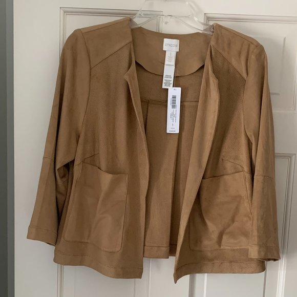 NWT Chico's Faux Suede Perforated Jacket - Size 1(Small) - Picture 4 of 9